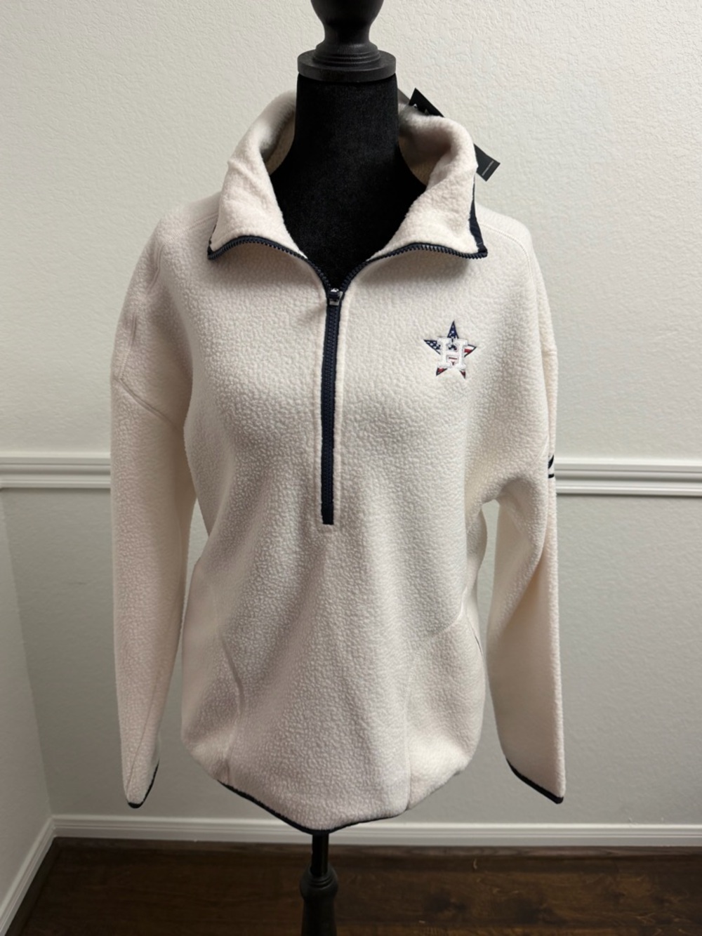 Astros Ivory Half-Zip Fleece Pullover